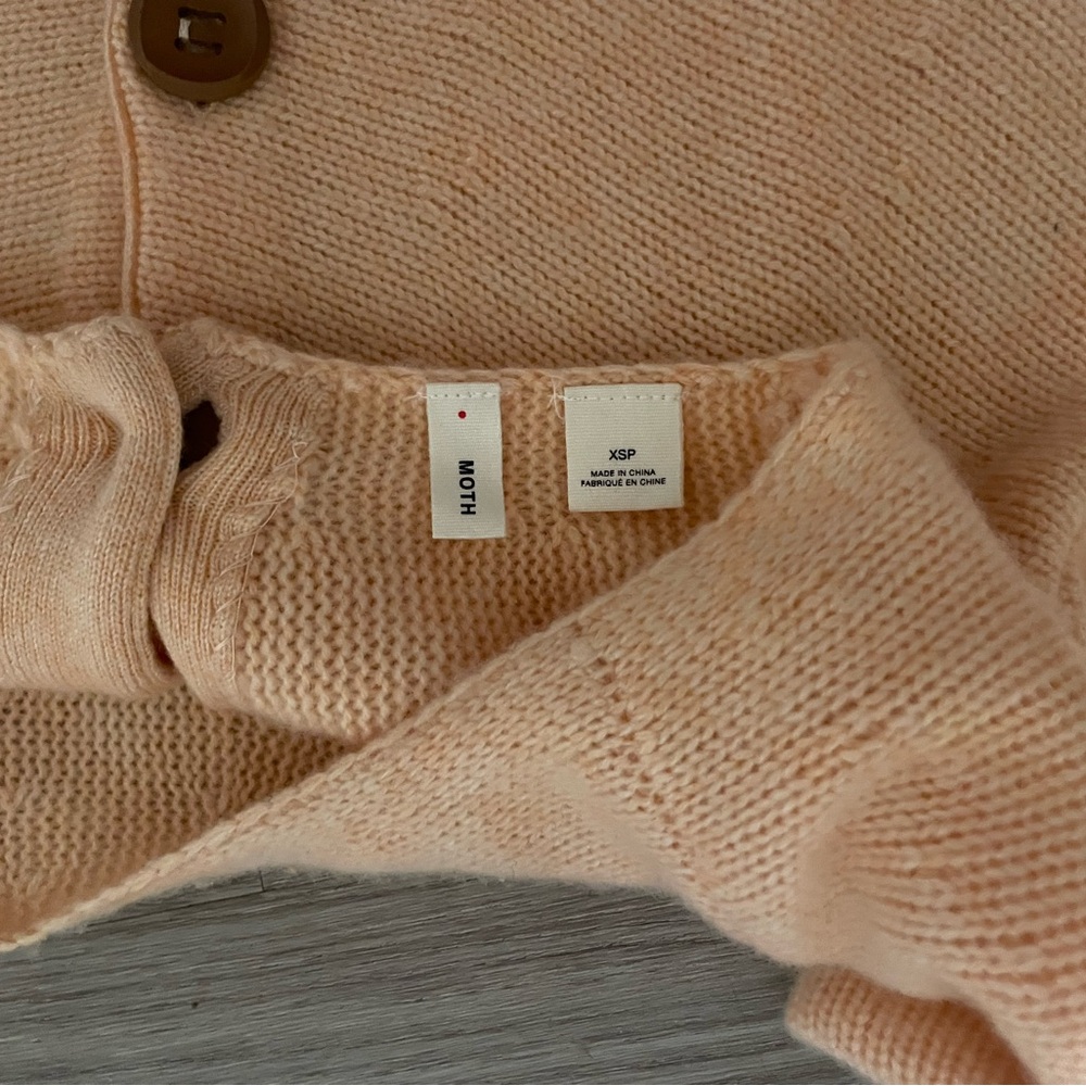 100% cashmere moth anthropology sweater